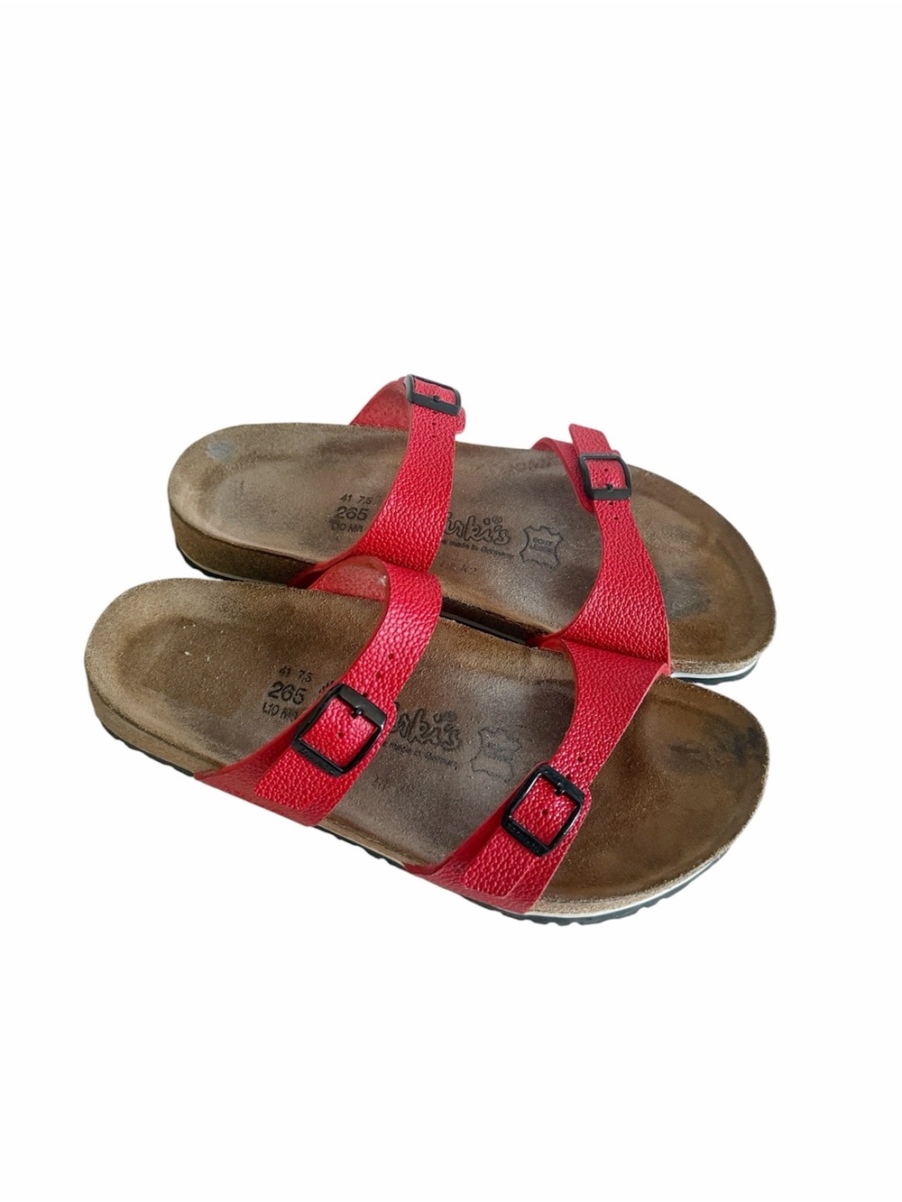 Birkis Brikenstock Salina Red Two Strap Sandals size L 10- M 8